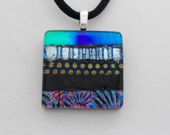 Dichroic glass pendant.