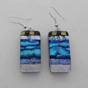 Dichroic glass. Dangle earrings.Drop earrings.