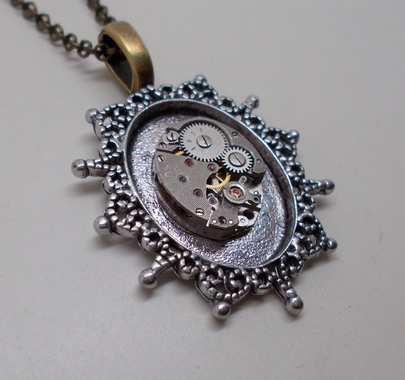 Steampunk pendant. Steampunk necklace. image 1