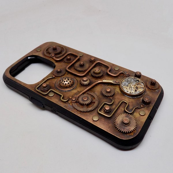 iPhone 15  pro max case, Steampunk phone case, Mobile case.Cell phone case.