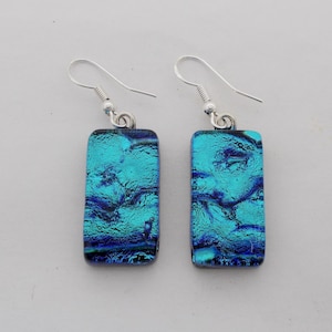 Dichroic glass  earrings. Drop earrings. Glass earrings.