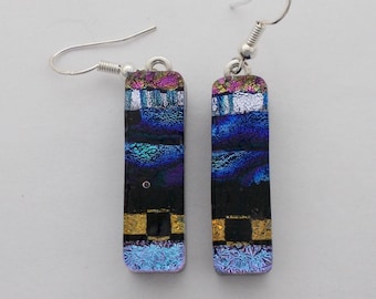 dichroic glass earrings