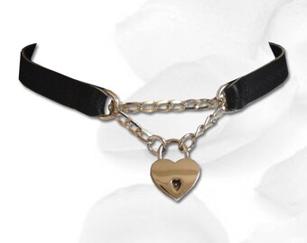 BDSM Collar Bound to my Heart Discreet Lock BDSM Collar Submissive BDSM Daytime Slave Collar bdsm Jewelry Black