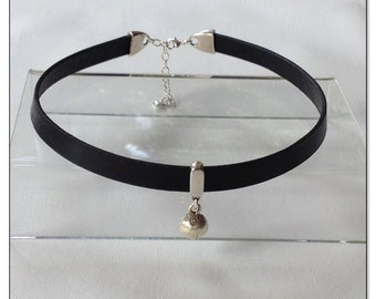 Kitten Sterling Bell Black Leather Collar Choker BDSM Collar Submissive BDSM Daytime Slave Collar BDSM Jewelry