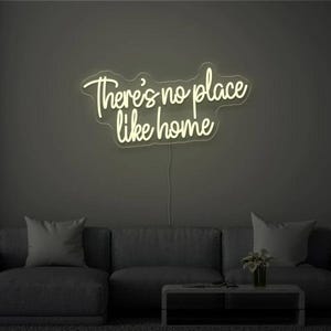 Insegna al neon "Non c'è posto come casa" - Applique a LED gialla per soggiorno, camera da letto, salotto, ufficio, accogliente arredamento per la casa