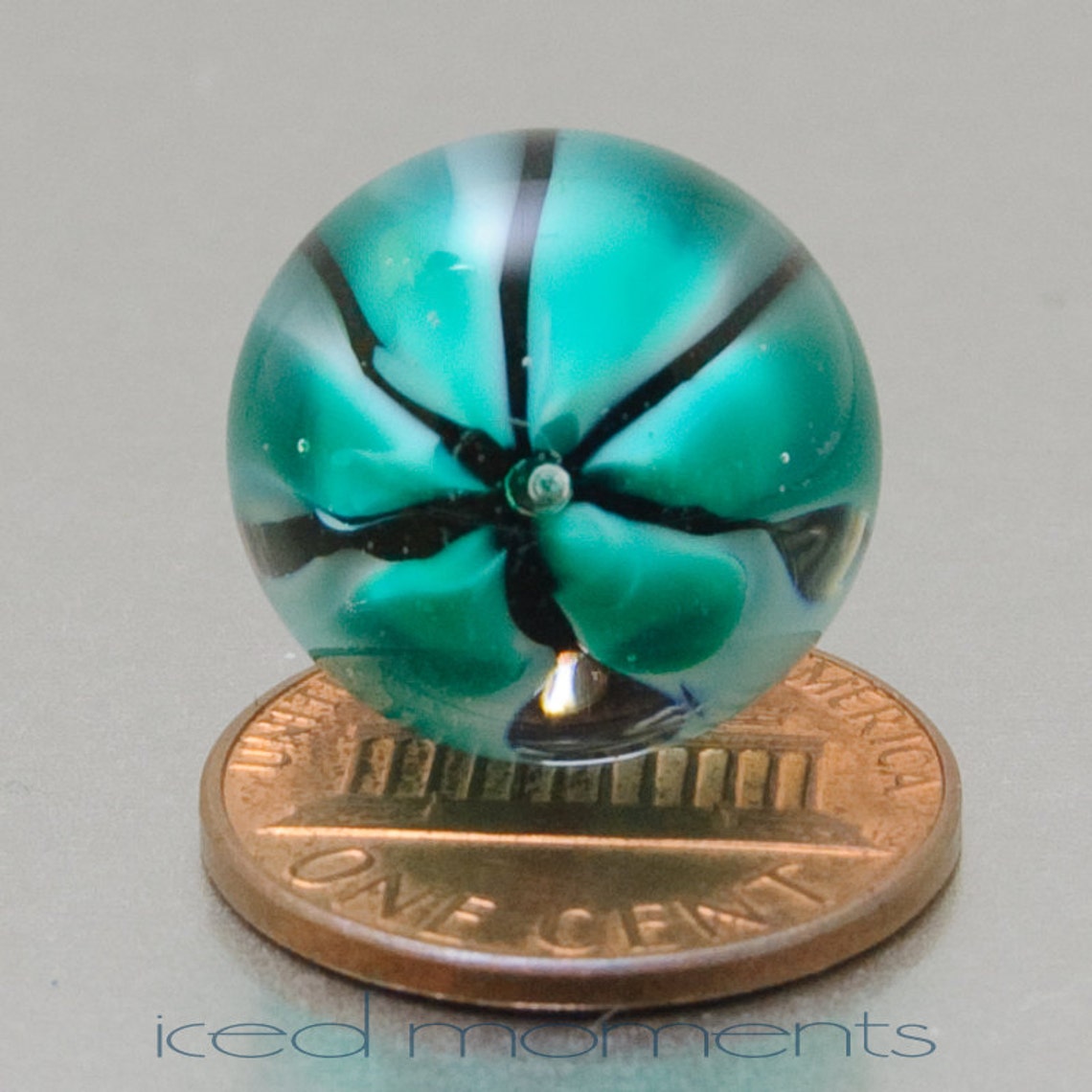 Lapel Pin - Floating Flower - Teal and Black- Lampwork Glass by Jennie ...