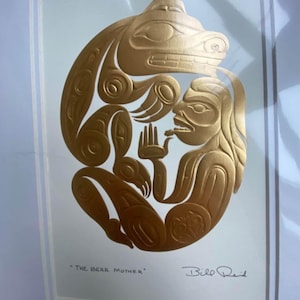 Indigenous art framed card print First Nations The Bear Mother by Bill Reid