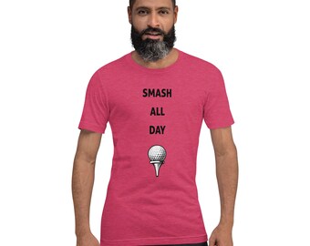 Funny golf Tee "Smash all day" dark graphic golfing T-shirt