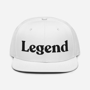 Legendary Snapback Hat - Black &quot;Legend&quot; on a white lid
