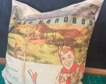 Boy Scout field book cover pillow