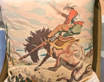 Bucking Bronco paint by number pillow