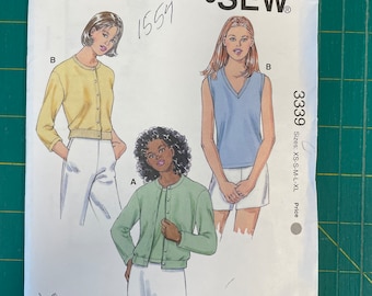 Kwik Sew vintage sewing pattern 3339 cardigan