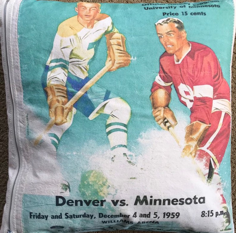 Minnesota Hockey program pillow