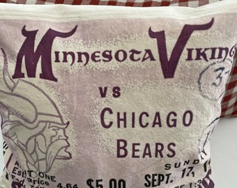 Minnesota Vikings Fan vs Chicago Bears ticket pillow