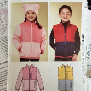 Kwik Sew childrens’ jacket and vest 3816