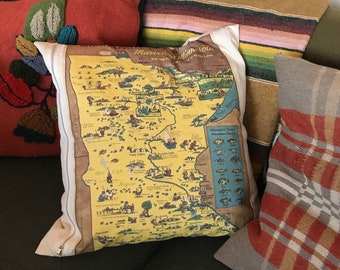 Pictorial Map Minnesota 1940 pillow