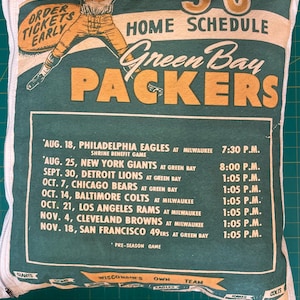 Green Bay Packers vintage program pillow