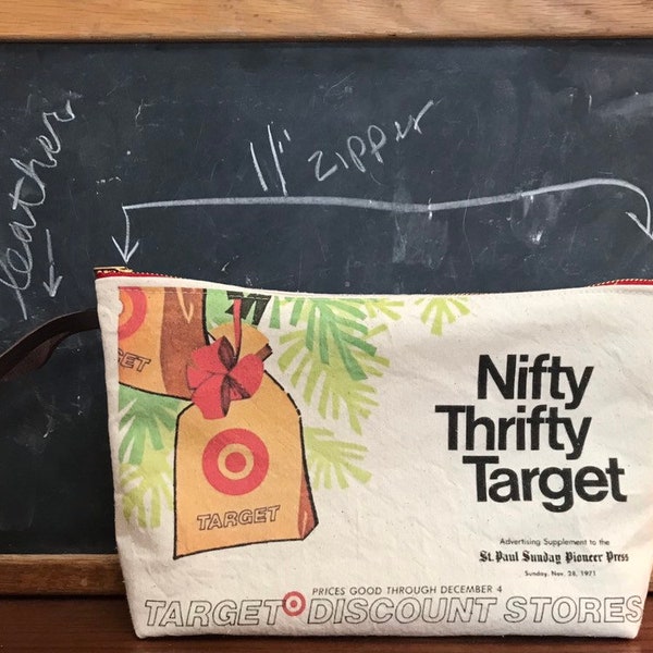 vintage Target newspaper ad zipper pouch