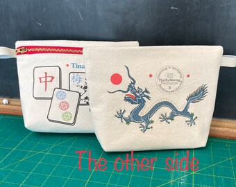 mahjongg zipper pouch personalize