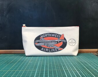 northwest orient airlines zipper pouch