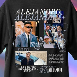Diseño de camiseta de Rauw alejandro, Collage Archivo PNG Digital, vintage de los 90, Descarga instantánea y lista para imprimir.