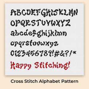 Cross Stitch Letters, Cross Stitch Alphabet Pattern, Cross Stitch Font, Cross Stitch Numbers, Embroidery Fonts, PDF Download