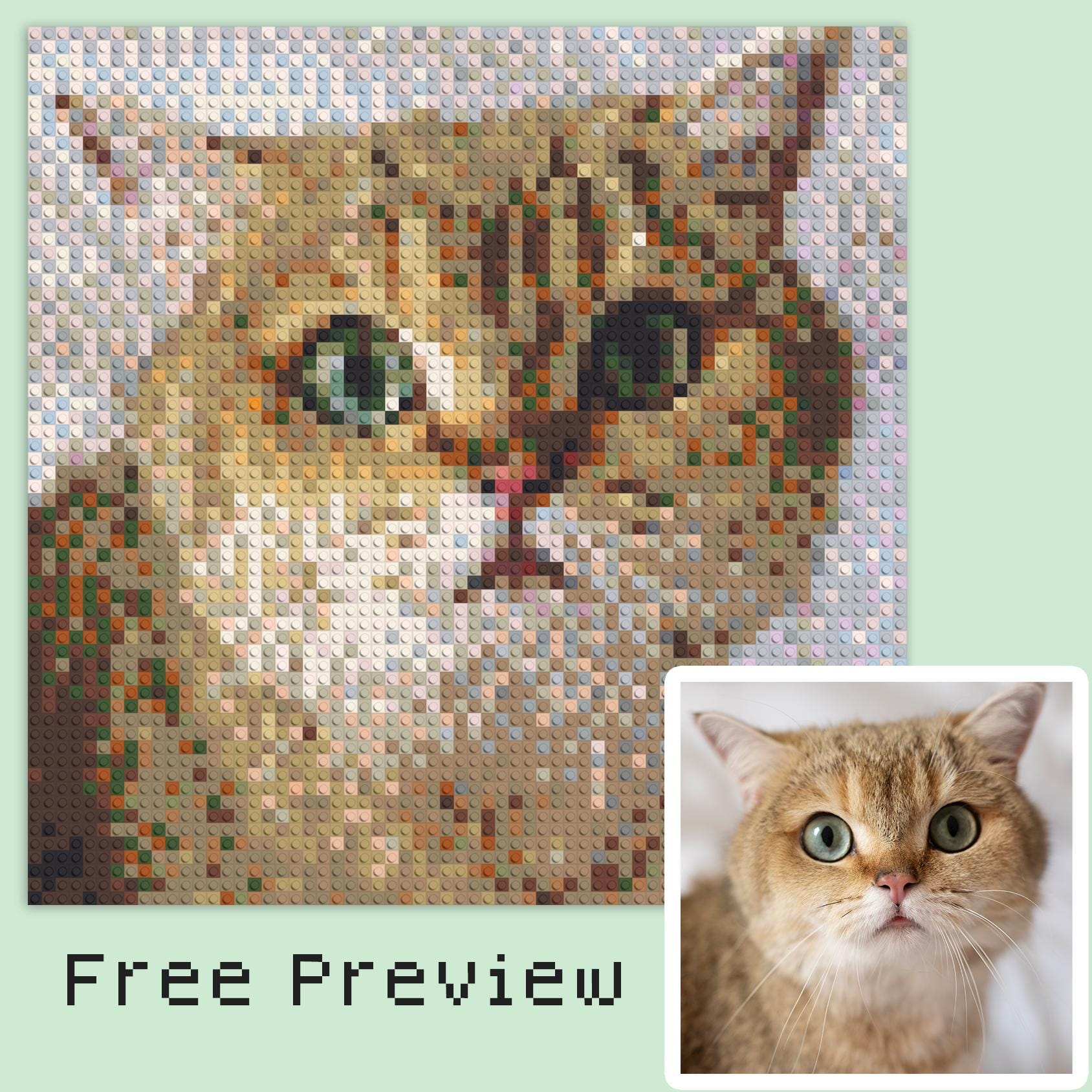 Pixel Handmade Things Custom Micro Brick Pixel Art Portrait, Free Preview, Building Brick ...