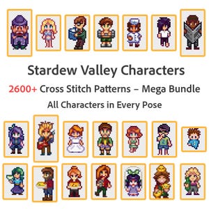 2600+ Stardew Valley Cross Stitch Patterns - All Characters & Poses, PDF Mega Bundle, Stardew Valley Villagers Cross Stitch Bundle