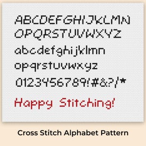 Cross Stitch Letters, Cross Stitch Alphabet Pattern, Cross Stitch Font, Cross Stitch Numbers, Embroidery Fonts, PDF Download