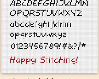 Lettere per punto croce, schema alfabeto per punto croce, font per punto croce, numeri per punto croce, font per ricamo, download PDF