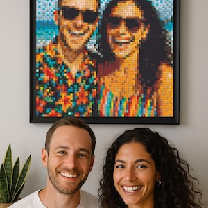 Custom Micro Brick Pixel Art Portrait, Free Preview, Building Brick Mosaic DIY Kit, Family Gift, Birthday Gift, Anniversary Gift