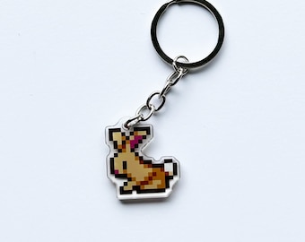 Stardew Valley Rabbit Keychain, Stardew Valley Blue Chicken/Golden Chicken/Cats/Horse/Rabbit/Coop Keychains, Gift for Stardew Valley Fans