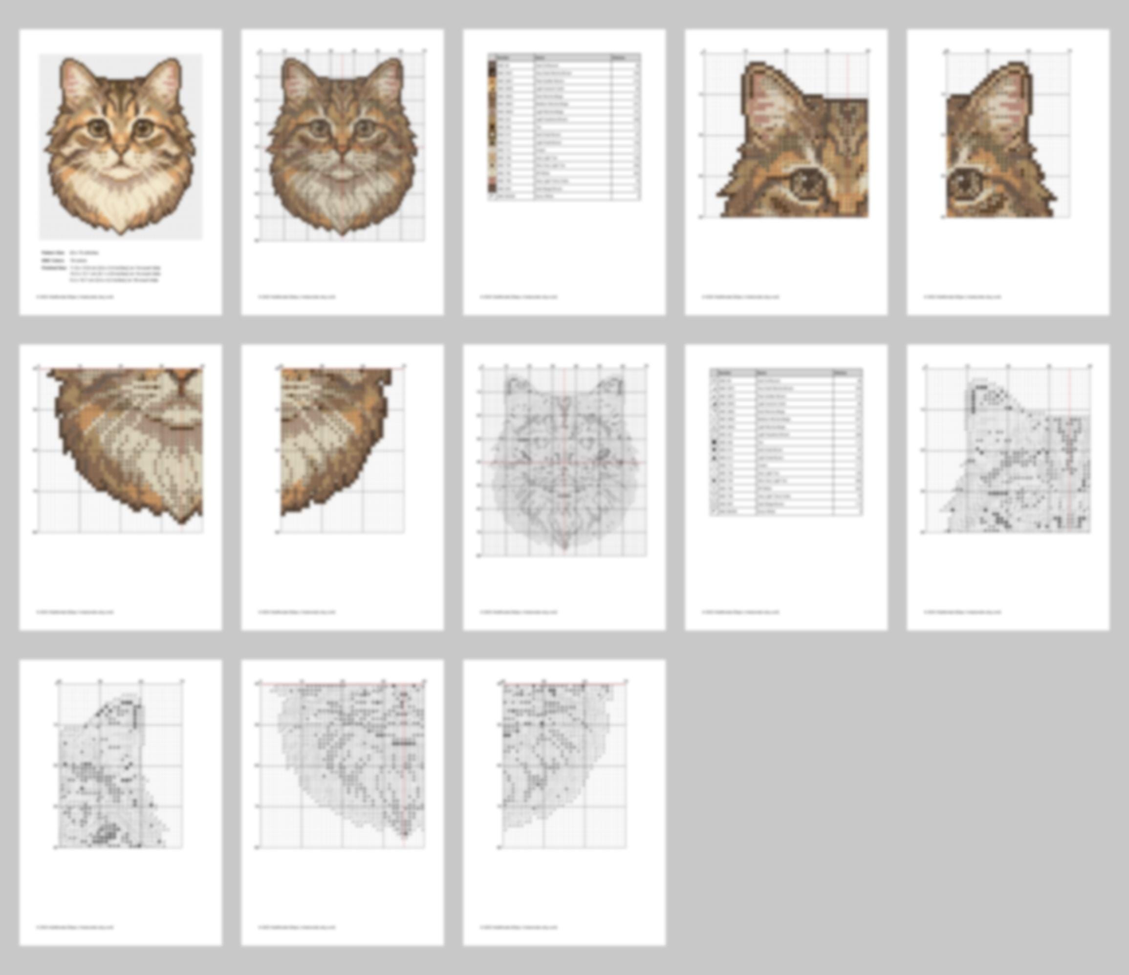 Tabby Cat Cross Stitch Pattern PDF, Modern Feline Portrait, DIY ...