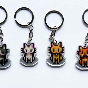 Stardew Valley Cat Keychain, Stardew Valley Chicken Keychains, Gift for Stardew Valley Fans