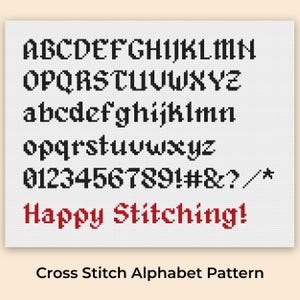 Cross Stitch Letters, Cross Stitch Alphabet Pattern, Cross Stitch Font, Cross Stitch Numbers, Embroidery Fonts, PDF Download