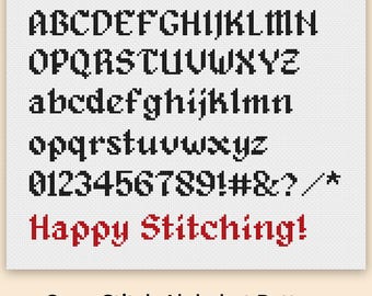 Lettere per punto croce, schema alfabeto per punto croce, font per punto croce, numeri per punto croce, font per ricamo, download PDF