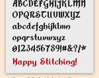 Lettere per punto croce, schema alfabeto per punto croce, font per punto croce, numeri per punto croce, font per ricamo, download PDF