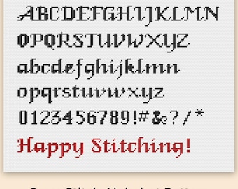 Lettere per punto croce, schema alfabeto per punto croce, font per punto croce, numeri per punto croce, font per ricamo, download PDF