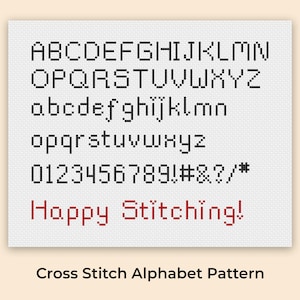 Cross Stitch Letters, Cross Stitch Alphabet Pattern, Cross Stitch Font, Cross Stitch Numbers, Embroidery Fonts, PDF Download
