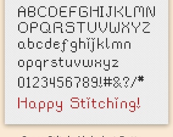 Lettere per punto croce, schema alfabeto per punto croce, font per punto croce, numeri per punto croce, font per ricamo, download PDF