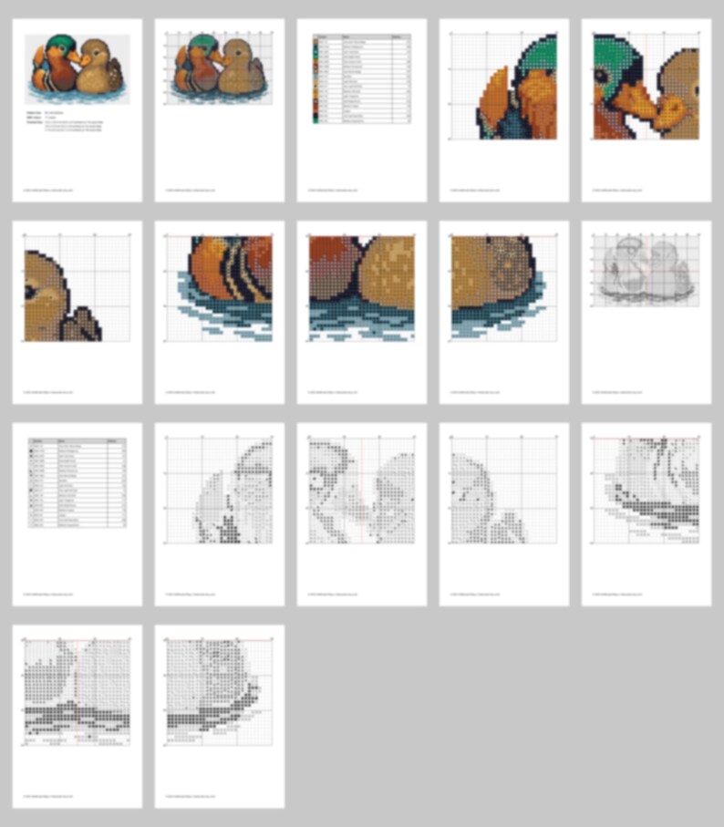 Mandarin Ducks Cross Stitch Pattern PDF – Cute Love Birds Couple Design ...