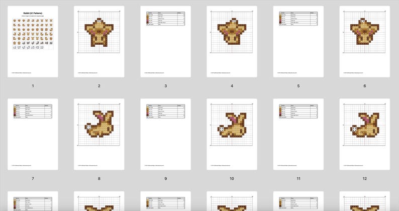 Stardew Valley クロスステッチパターン - 1200種類以上のパターンバンドル、すべての動物、すべてのポーズ、DMCカラー、PDFの即時ダウンロード 画像 7