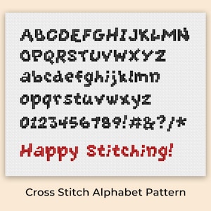 Cross Stitch Letters, Cross Stitch Alphabet Pattern, Cross Stitch Font, Cross Stitch Numbers, Embroidery Fonts, PDF Download