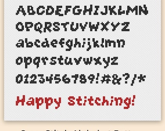 Lettere per punto croce, schema alfabeto per punto croce, font per punto croce, numeri per punto croce, font per ricamo, download PDF