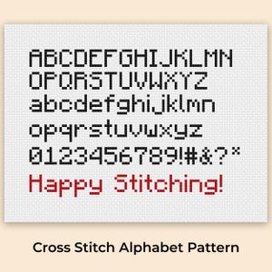 Cross Stitch Letters, Cross Stitch Alphabet Pattern, Cross Stitch Font, Cross Stitch Numbers, Embroidery Fonts, PDF Download