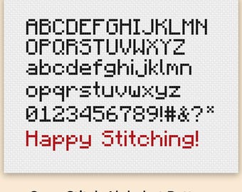 Lettere per punto croce, schema alfabeto per punto croce, font per punto croce, numeri per punto croce, font per ricamo, download PDF