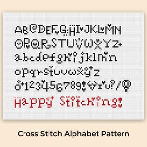 Cross Stitch Letters, Cross Stitch Alphabet Pattern, Cross Stitch Font, Cross Stitch Numbers, Embroidery Fonts, PDF Download