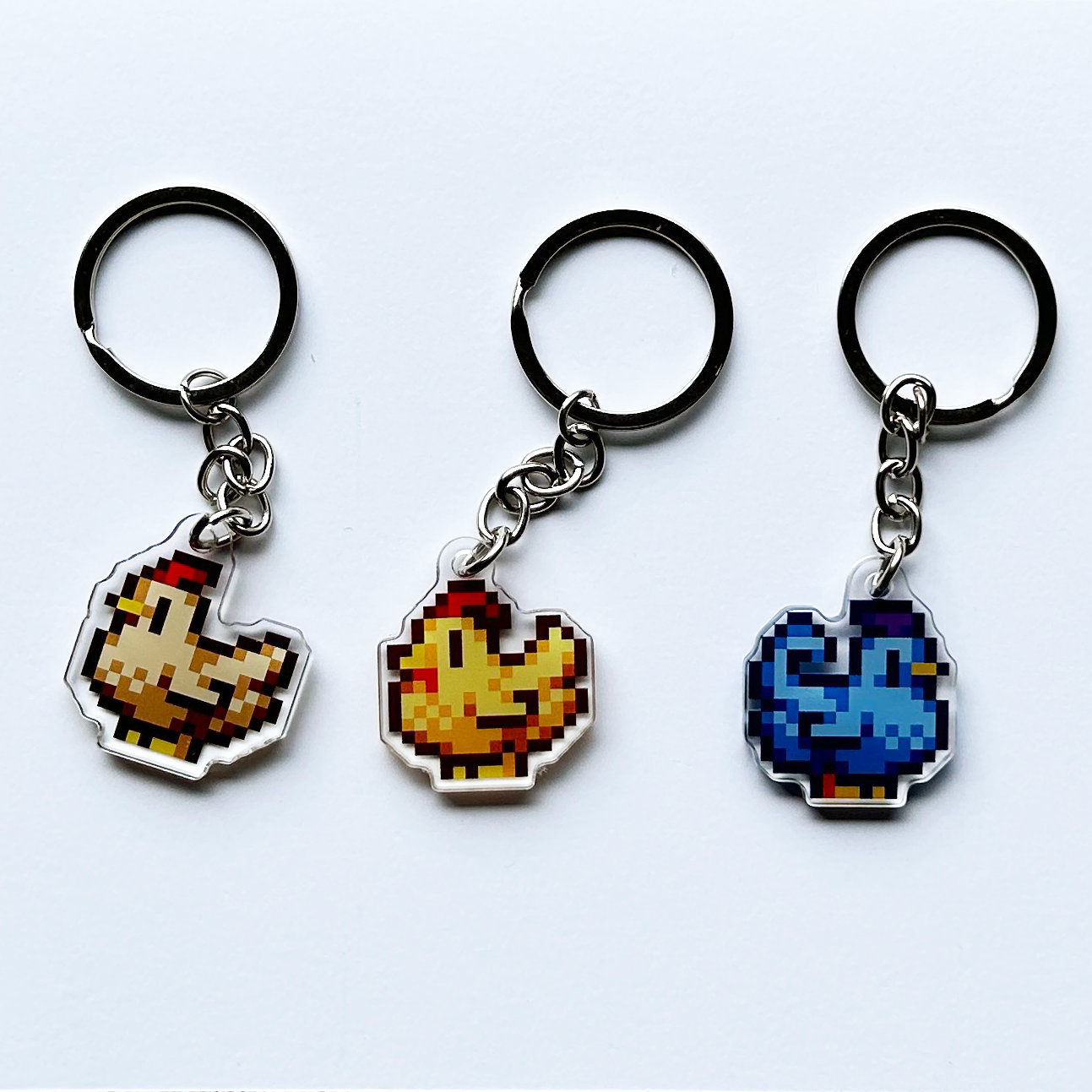 Stardew Valley Rabbit Keychain, Stardew Valley Blue Chicken/golden ...