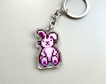 Portachiavi di peluche a forma di coniglietto di Stardew Valley, regalo per i fan di Stardew Valley