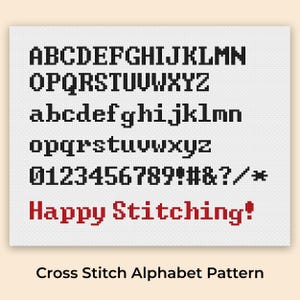 Cross Stitch Letters, Cross Stitch Alphabet Pattern, Cross Stitch Font, Cross Stitch Numbers, Embroidery Fonts, PDF Download